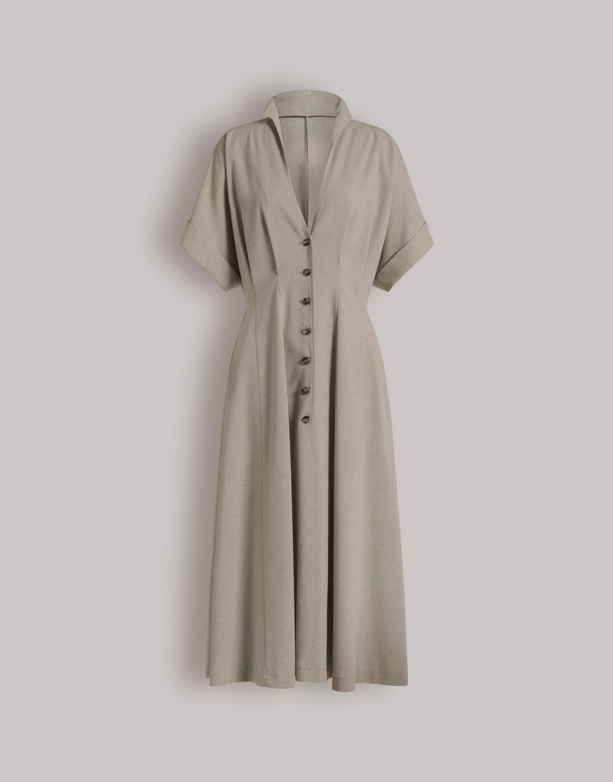 Robe chemise en tweed - Light beige