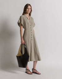 Robe chemise en tweed - Light beige