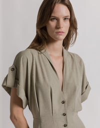 Robe chemise en tweed - Light beige