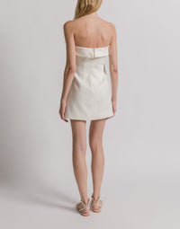 Robe bustier en lin imprimé iris - Grey