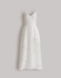 Robe d'été en lin à imprimé floral - Ivory