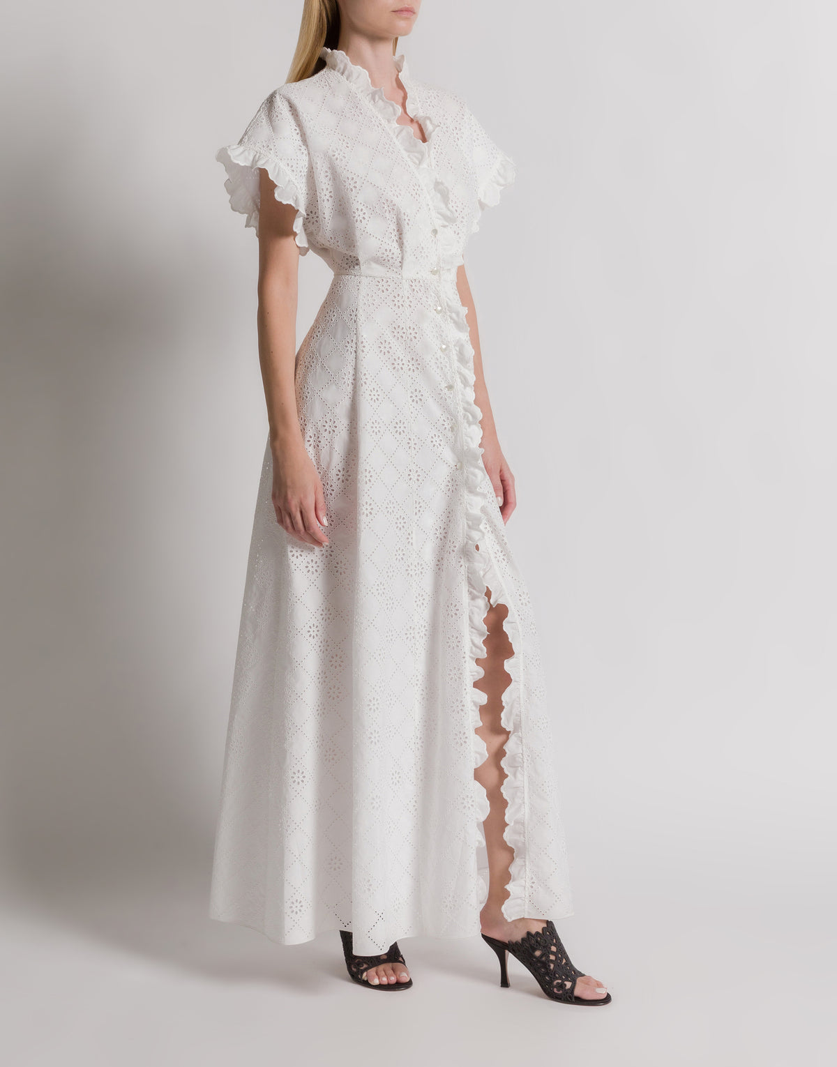 Robe en dentelle Sangallo - White