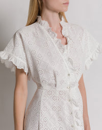 Robe en dentelle Sangallo - White