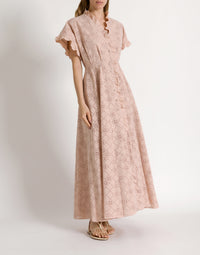 Robe en dentelle Sangallo - Beige