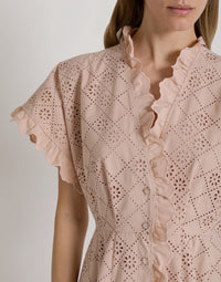 Robe en dentelle Sangallo - Beige