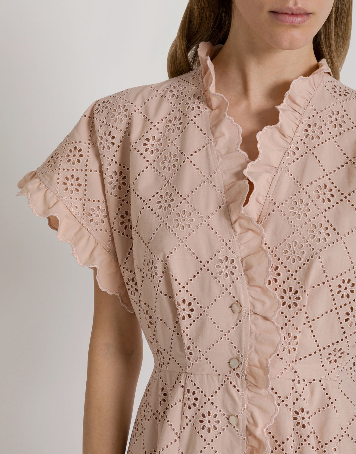 Robe en dentelle Sangallo - Beige