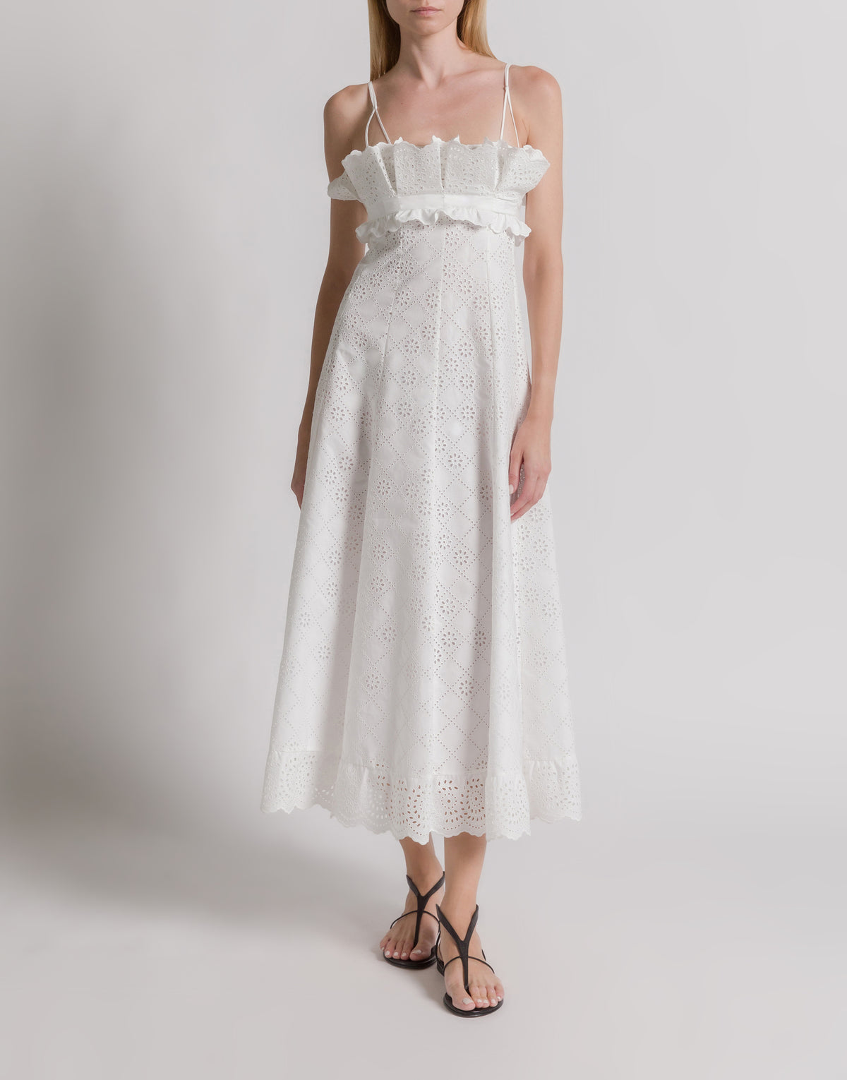 Robe d'été en dentelle Sangallo - White
