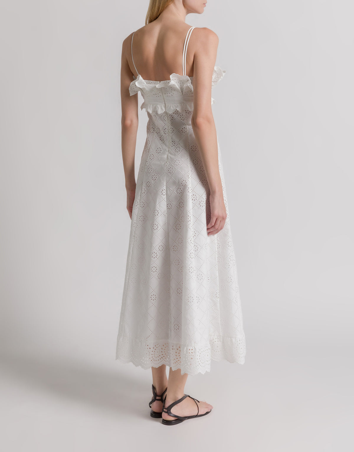Robe d'été en dentelle Sangallo - White