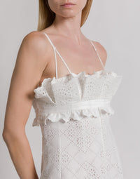 Robe d'été en dentelle Sangallo - White