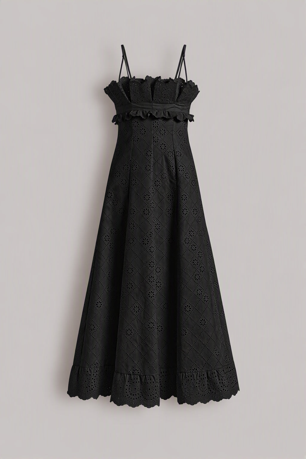 Robe d'été en dentelle Sangallo - Black
