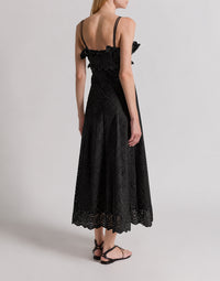 Robe d'été en dentelle Sangallo - Black