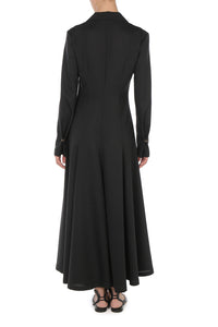 Robe longue en laine avec piercings  - Black