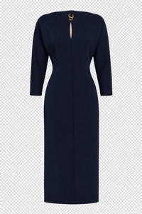 Robe midi avec détail piercing - Blue