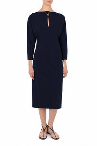 Robe midi avec détail piercing - Blue