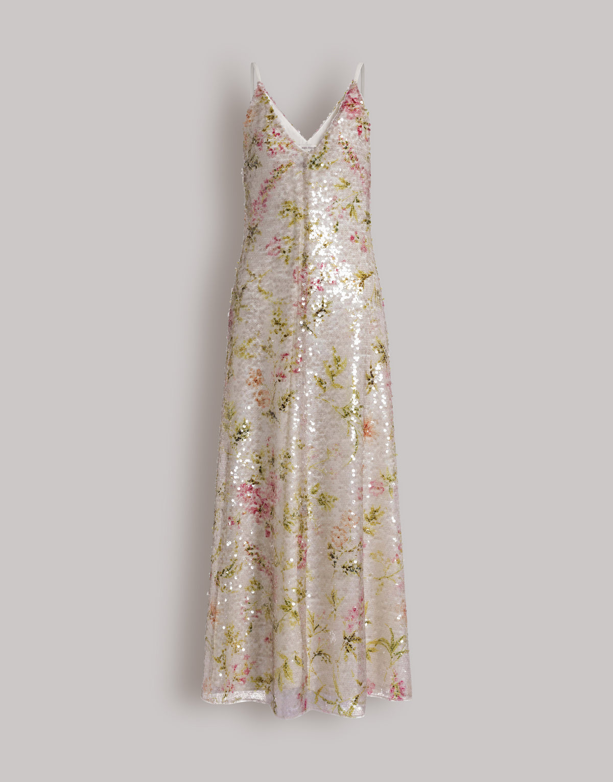 Robe de soirée avec paillettes florales - Ivory