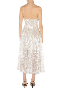 Robe bustier pailletée - Ivory