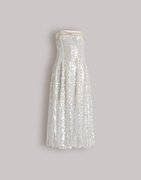 Robe bustier pailletée - Ivory