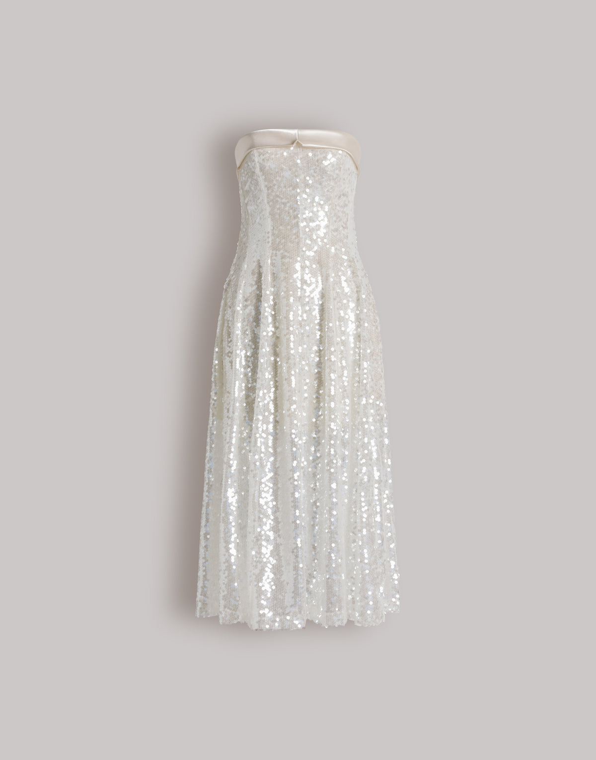 Robe bustier pailletée - Ivory