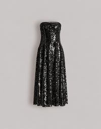 Robe bustier pailletée - Black