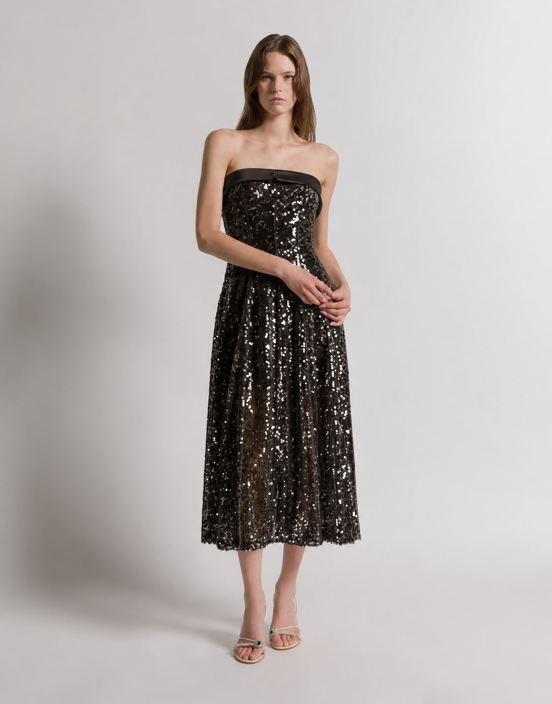 Robe bustier pailletée - Black