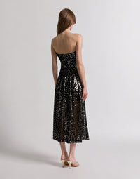 Robe bustier pailletée - Black