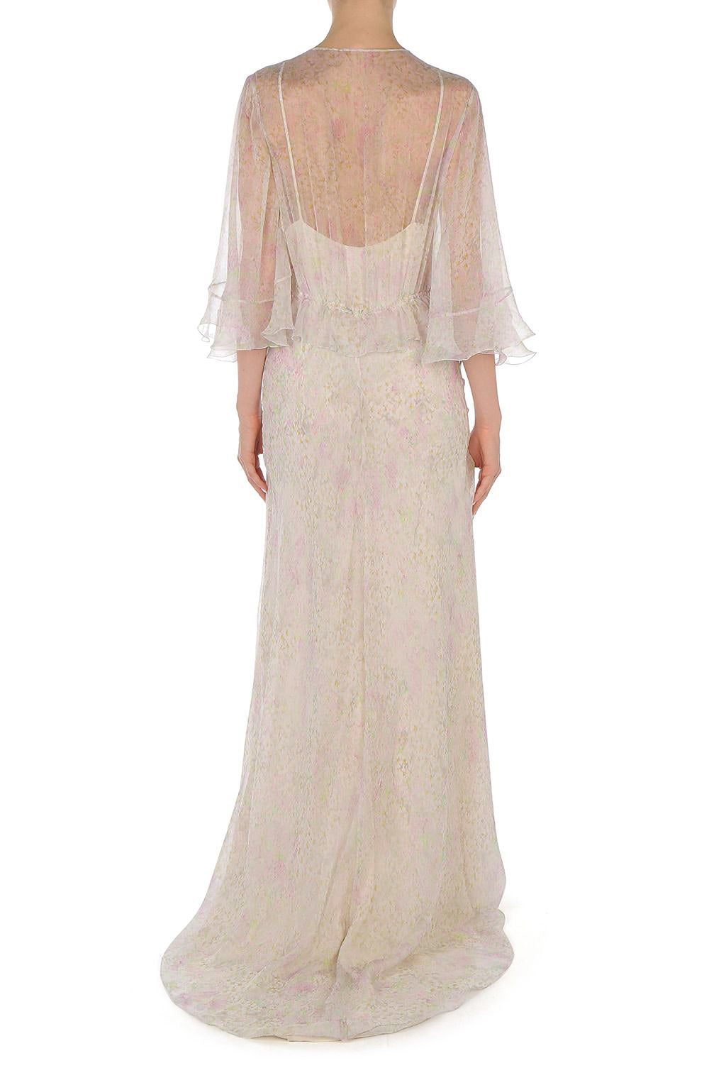 Robe Longue Transparente Imprimée - Pink