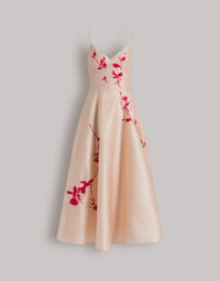 Robe Midi Brodée - Red