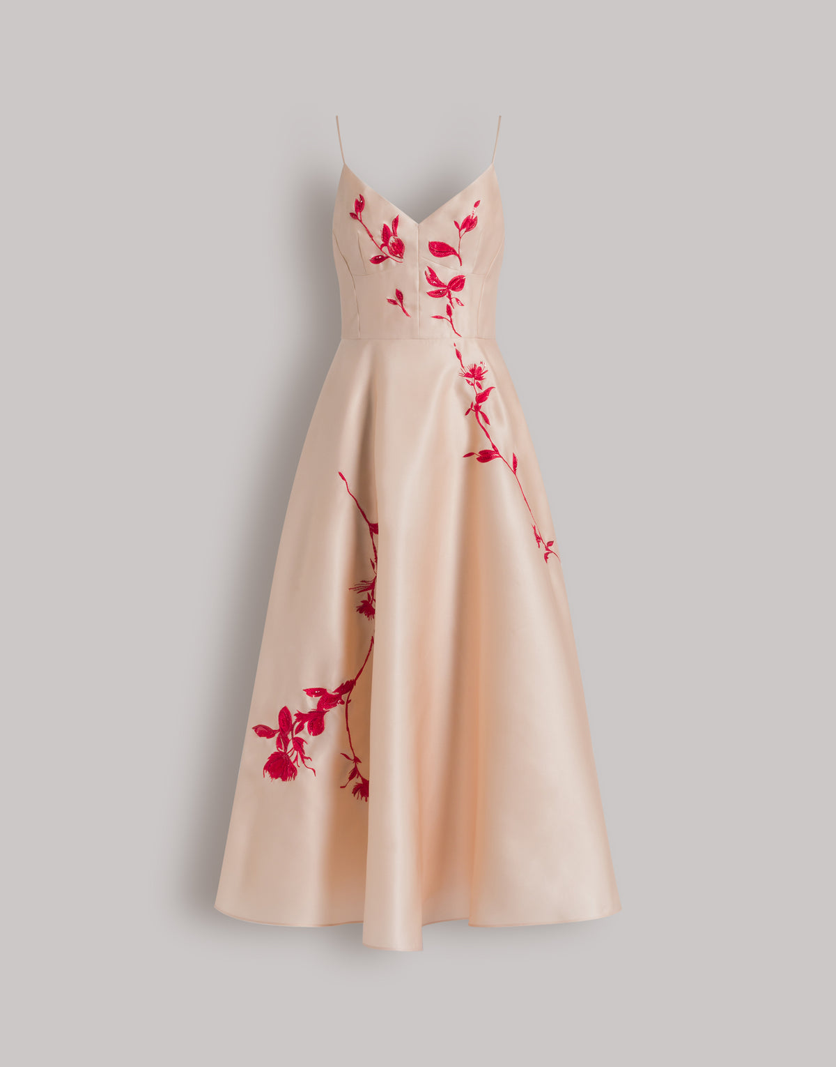 Robe Midi Brodée - Red