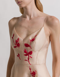 Robe Midi Brodée - Red
