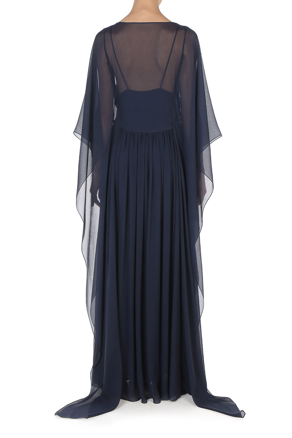 Robe du soir en crêponne de soie - Blue