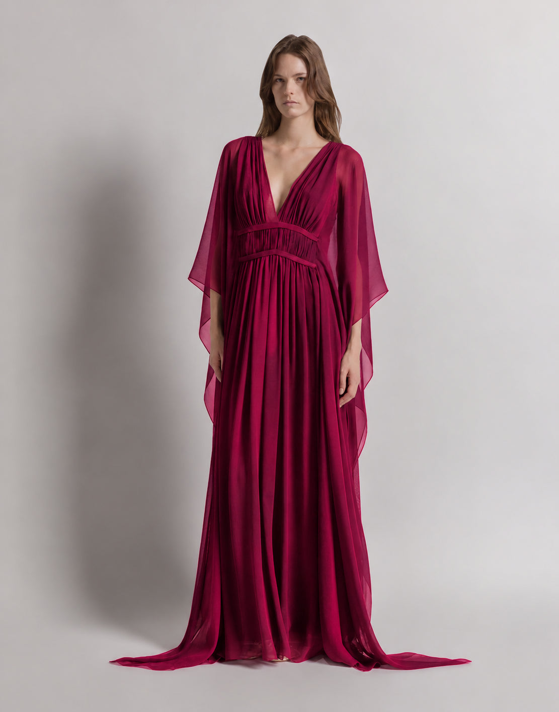 Robe du soir en crêponne de soie - Purple