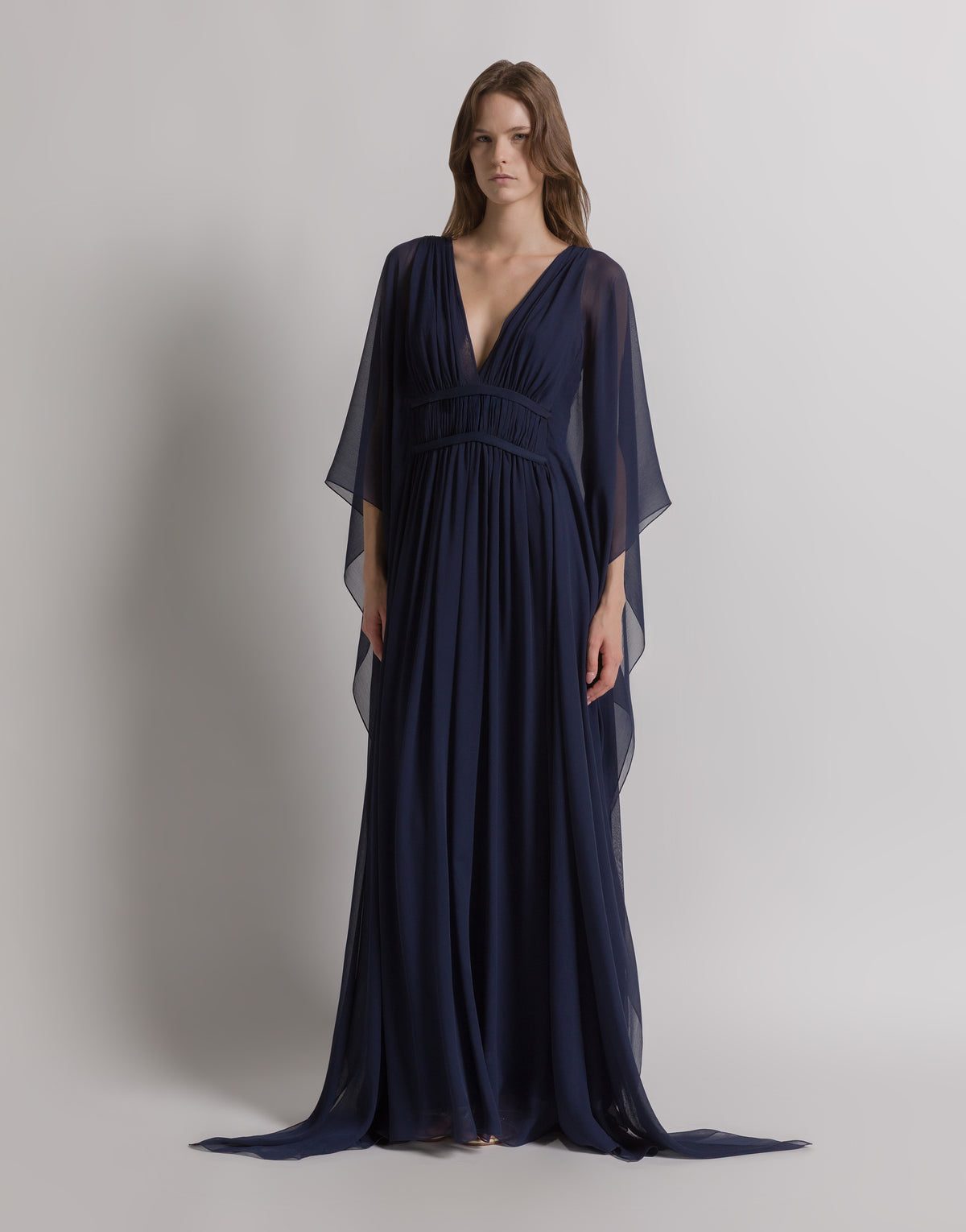 Robe du soir en crêponne de soie - Blue