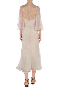Robe Midi Transparente Imprimée - Pink