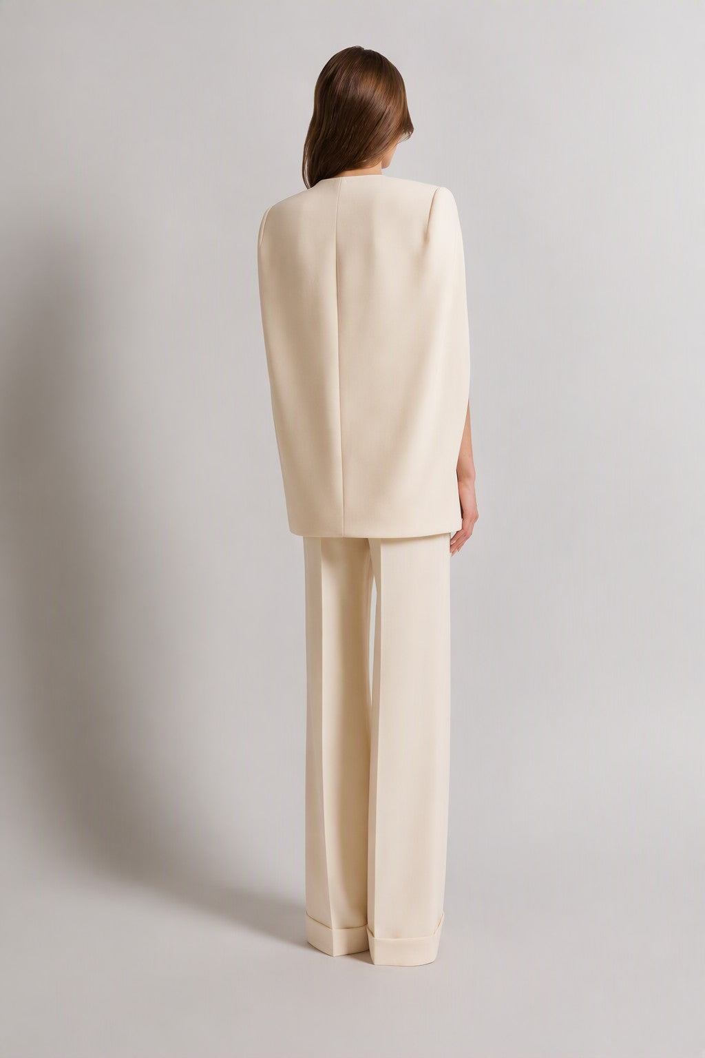Veste en cady avec manches cape - Ivory