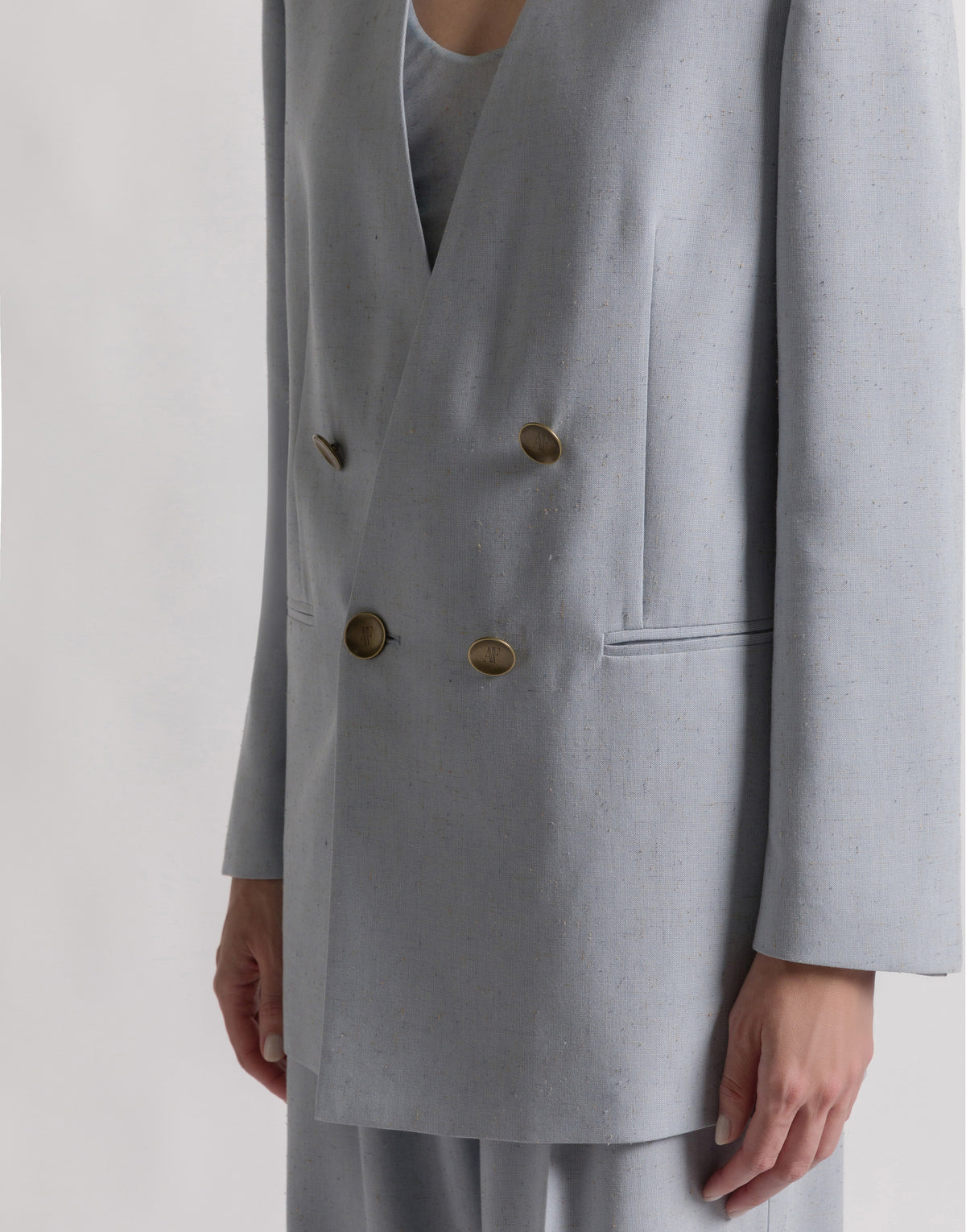 Veste en tweed à double boutonnage - Light blue