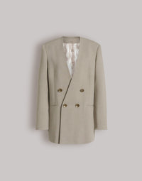 Veste en tweed à double boutonnage - Light beige