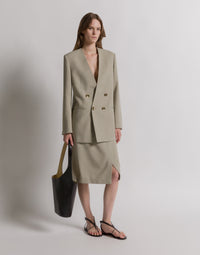 Veste en tweed à double boutonnage - Light beige