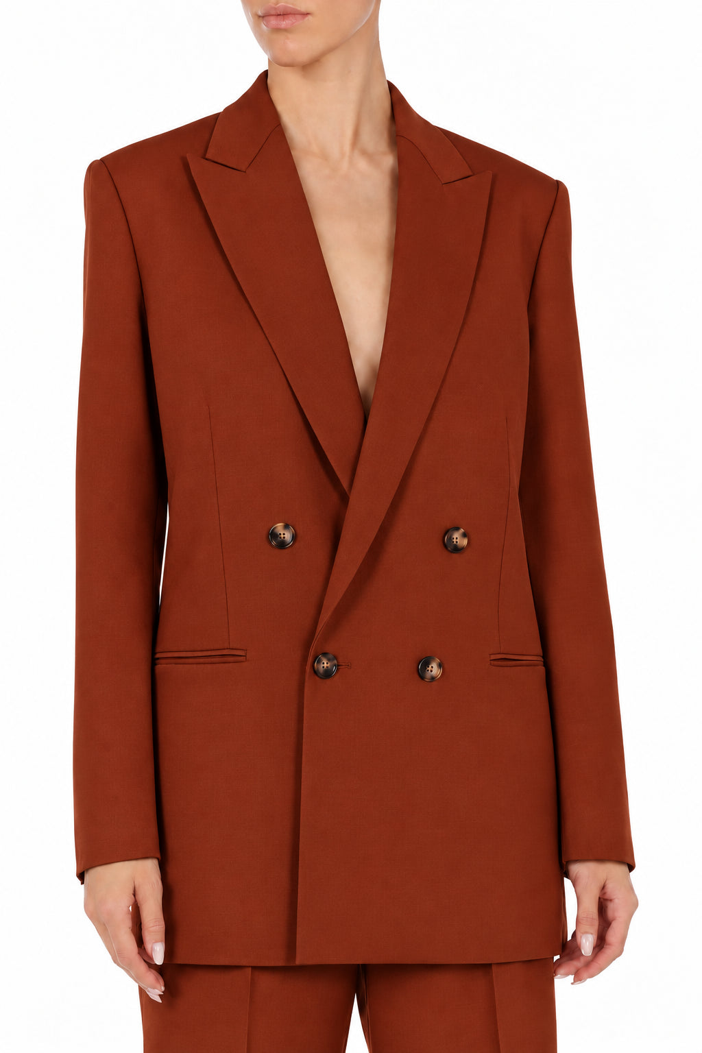 Blazer en laine tropicale à double boutonnage - Red
