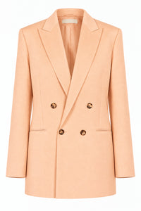 Blazer en laine tropicale à double boutonnage - Pink