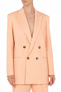 Blazer en laine tropicale à double boutonnage - Pink