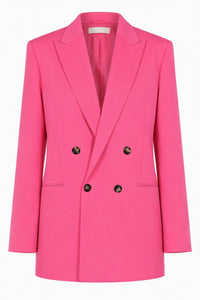 Blazer en laine tropicale à double boutonnage - Pink
