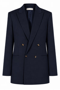 Blazer en laine tropicale à double boutonnage - Blue