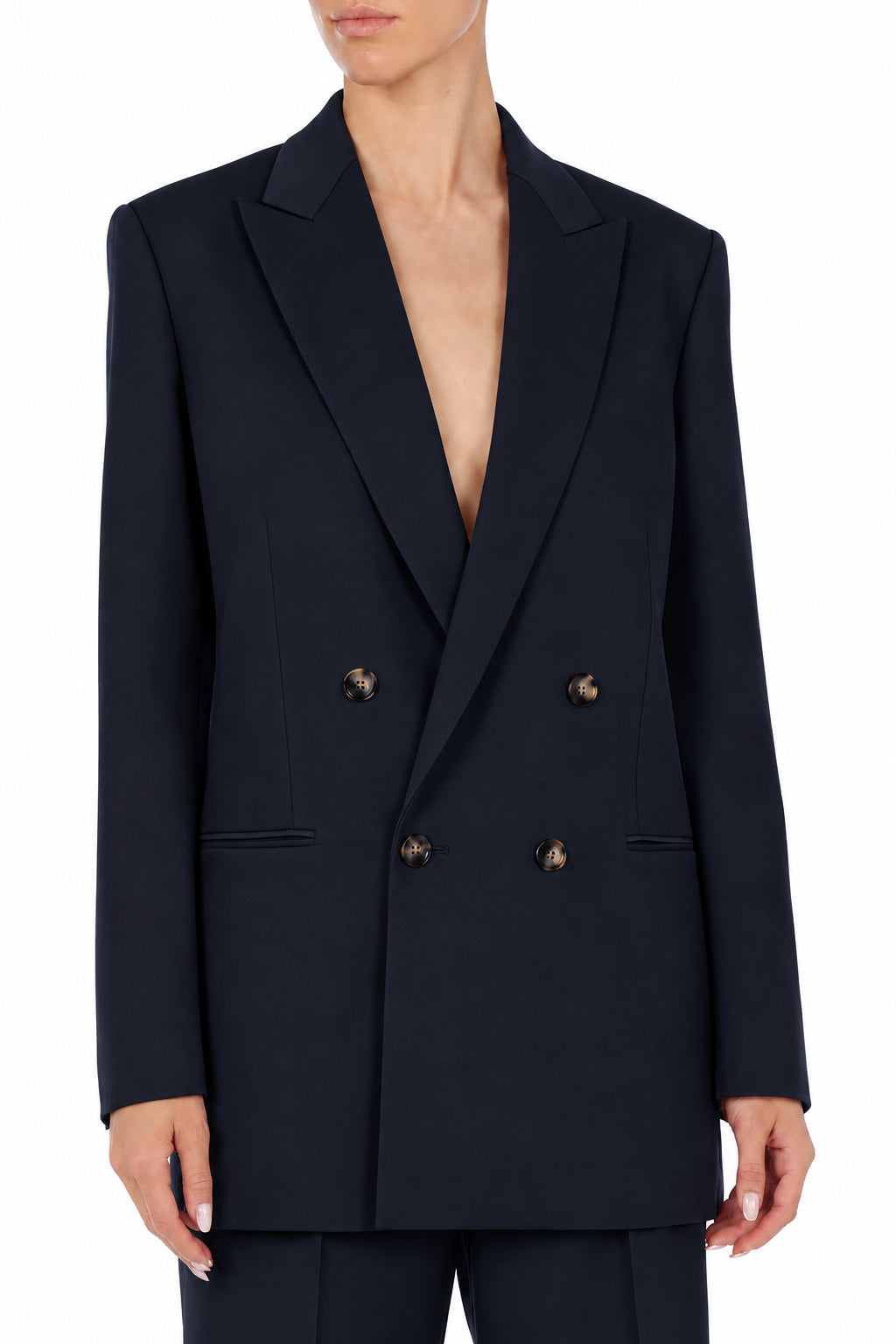Blazer en laine tropicale à double boutonnage - Blue