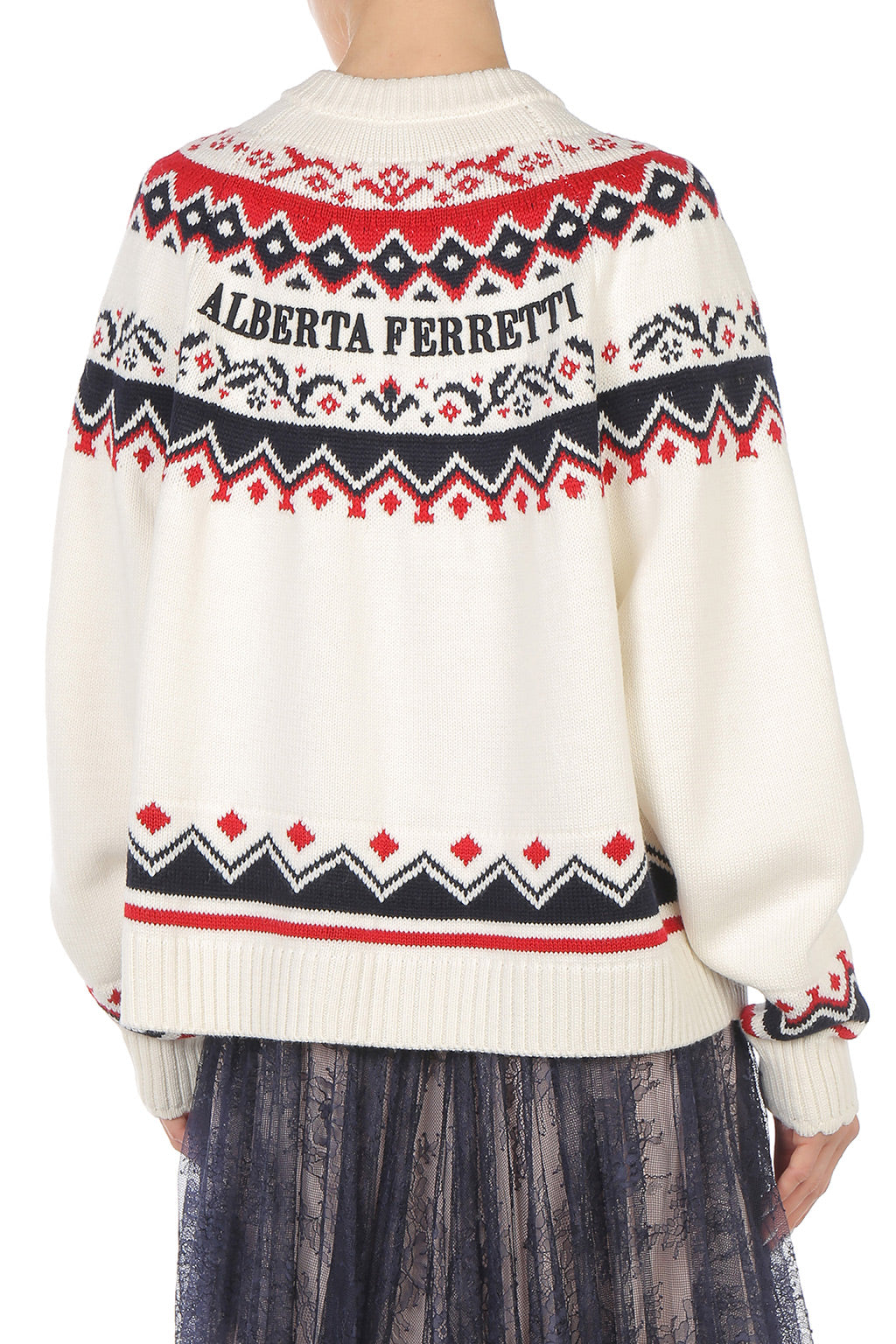 Cardigan Fair Isle pour l'après-ski - White