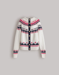 Cardigan Fair Isle pour l'après-ski - White
