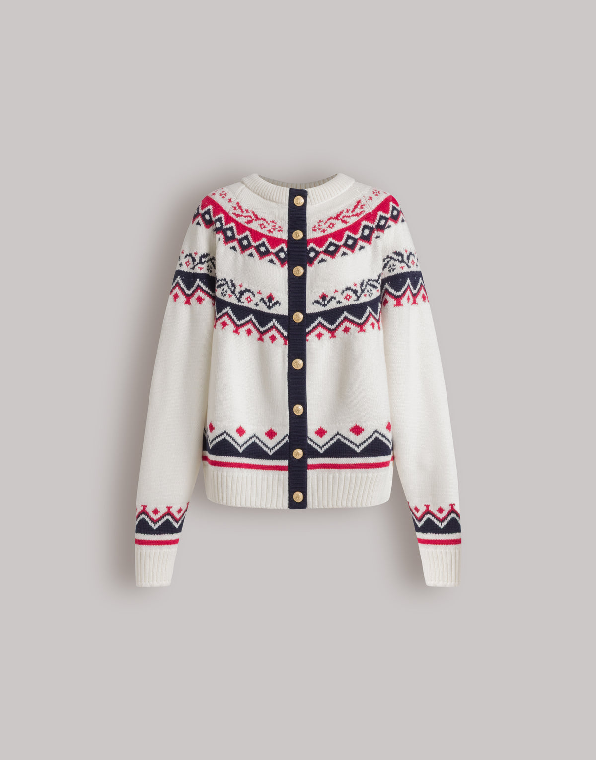 Cardigan Fair Isle pour l'après-ski - White