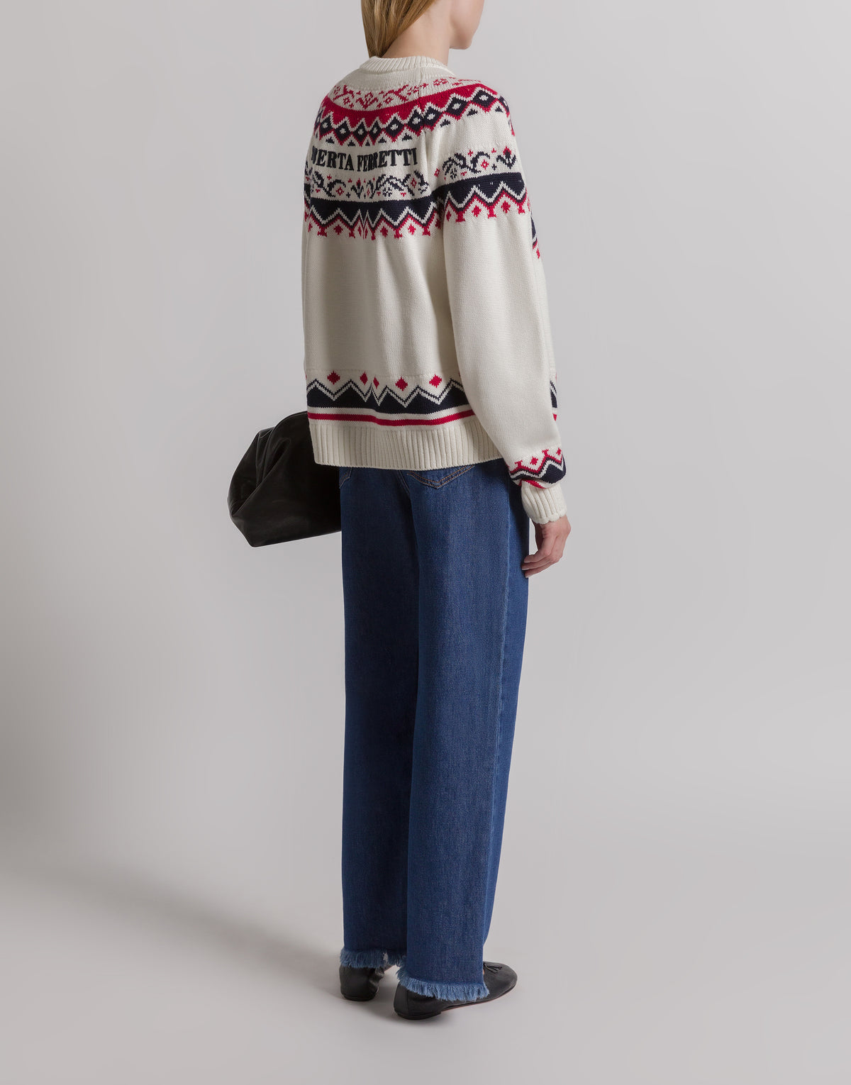 Cardigan Fair Isle pour l'après-ski - White