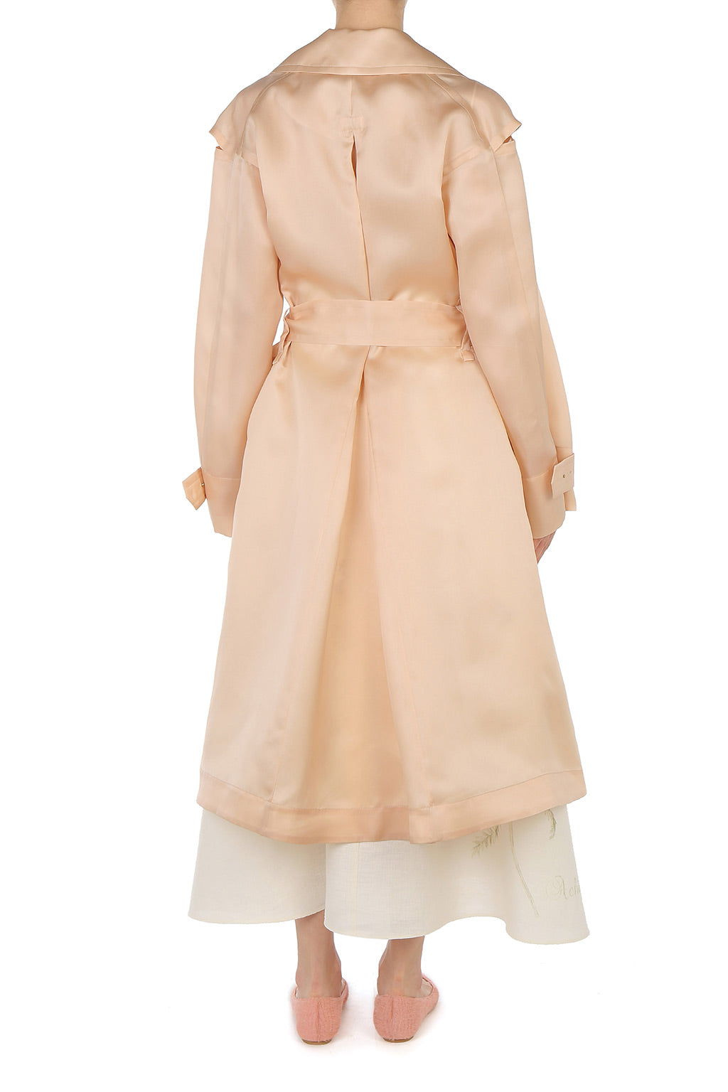 Trench en organza de soie triple  - Beige