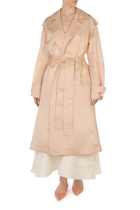 Trench en organza de soie triple  - Beige