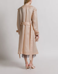 Trench en organza de soie triple  - Beige